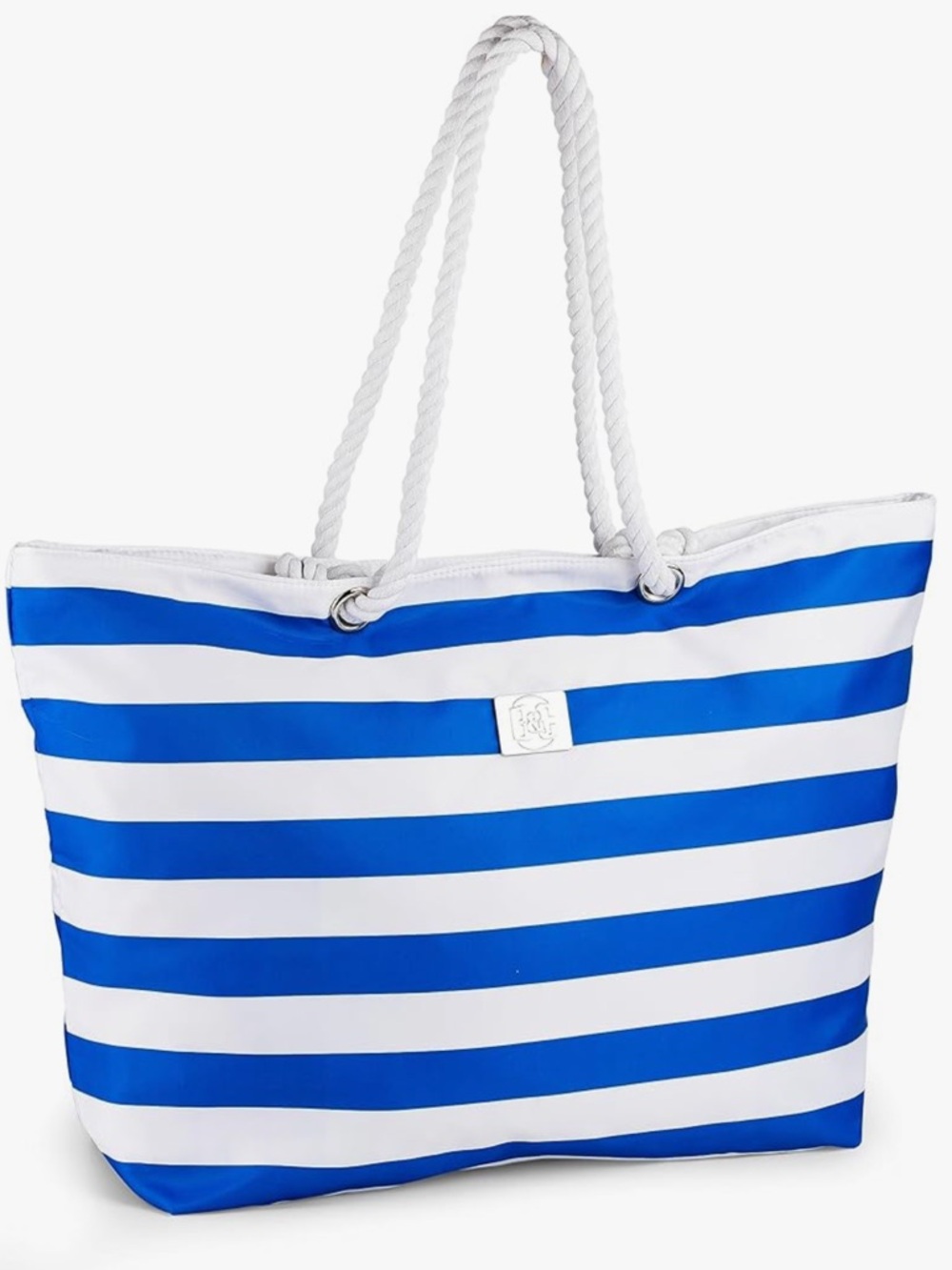 BANG&CARSEN Extra Large Beach Bag W/ Zipper Beach Tote For Women NWT blue pink